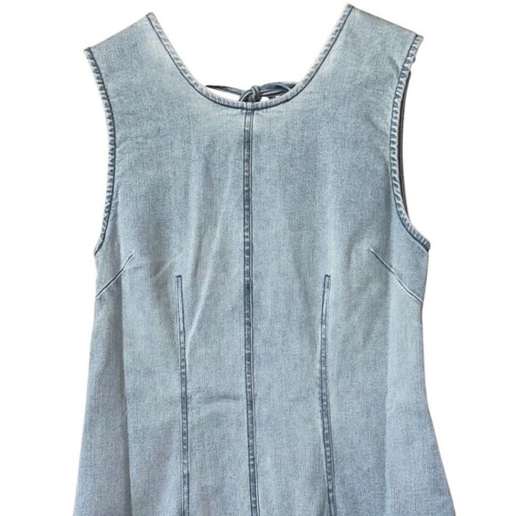 Free people tell me about it midi dress open back soft denim boho 90s size 8 new - Picture 10 of 11